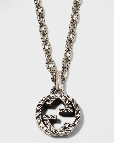 interlocking g pendant gucci|Gucci necklace with heart pendant.